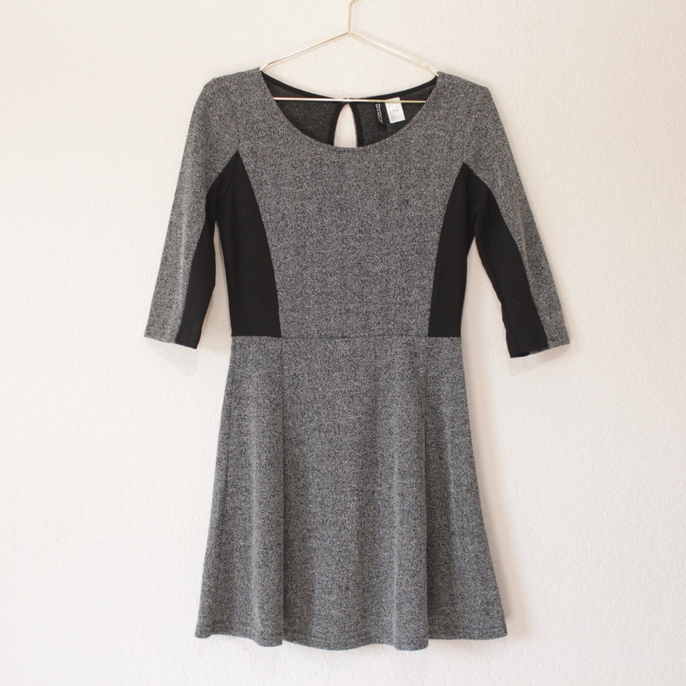 H&M Divided Heathered Black and Gray Dress